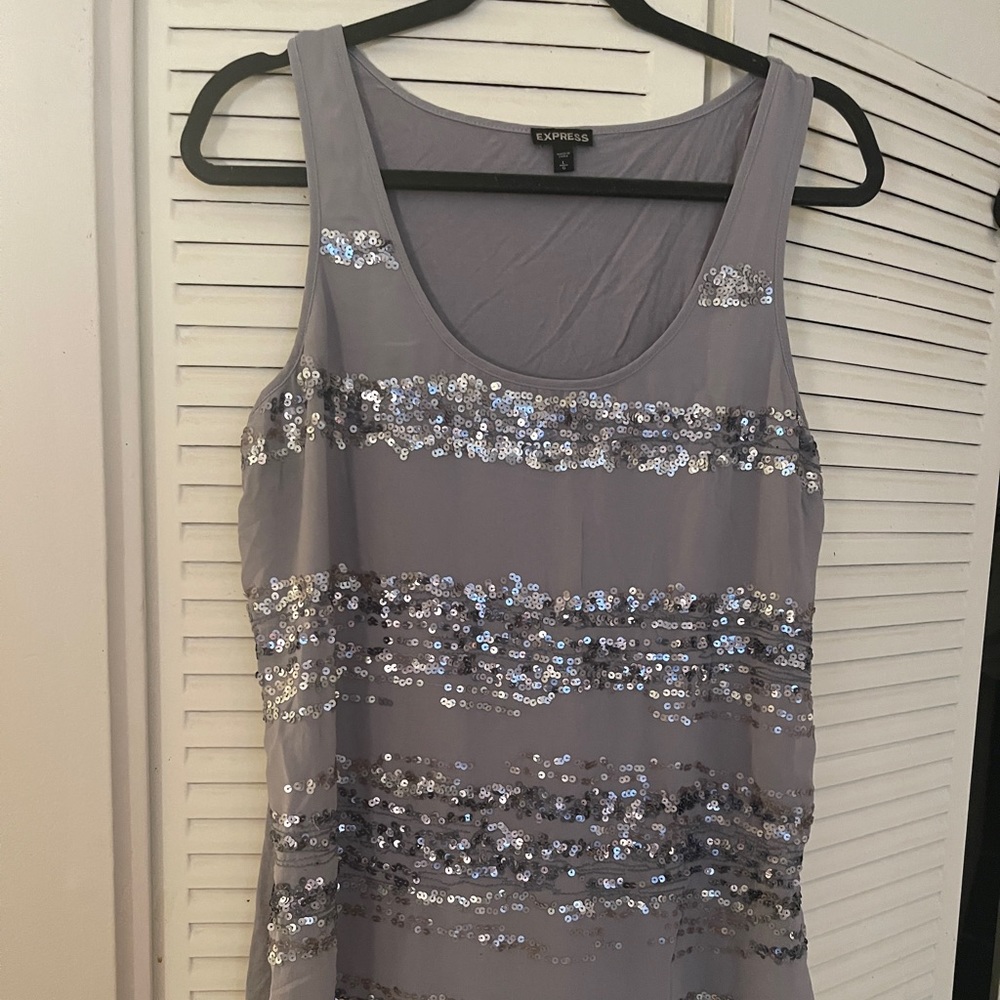 Grey sequin tank from Express